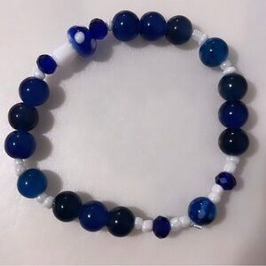 Blue mushroom bracelet